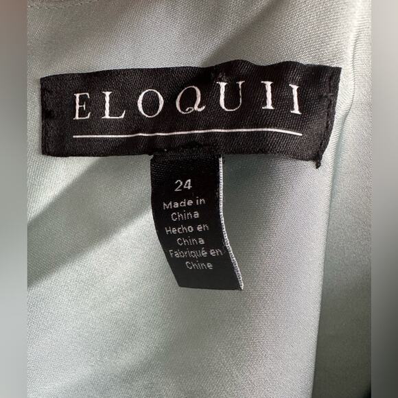 Eloquii Asymmetrical Satin Dress – Size 24 – Seafoam Green Plus Size Dress - Picture 3 of 6